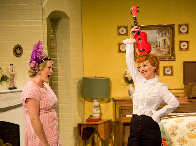 Left to Right: Joanna Daniels (Ethel Mertz) and Sirena Irwin (Lucy Ricardo). Photo credit: Justin Barbin.