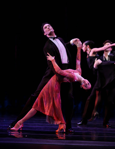 The Joffrey Ballet in 'Nine Sinatra Songs' by Twyla Tharp Dancers: Fabrice Calmels and Victoria Jaiani Photo by Herbert Migdoll