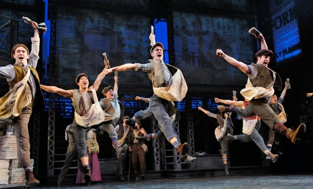 Broadway company of NEWSIES. Photo by Deen Van Meer.