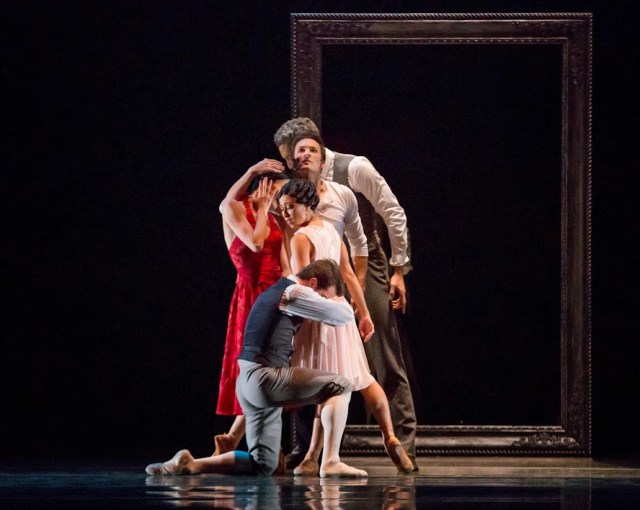 Derrick Agnoletti, Anastacia Holden, Victoria Jaiani, Rory Hohenstein and Fabrice Calmels in Nicolas Blanc's "Evenfall". Photo by Cheryl Mann